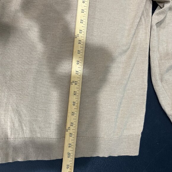 Duluth Trading Sweater Womens M Camel V Neck Merino Wool Knit Pullover Preppy - Picture 7 of 7